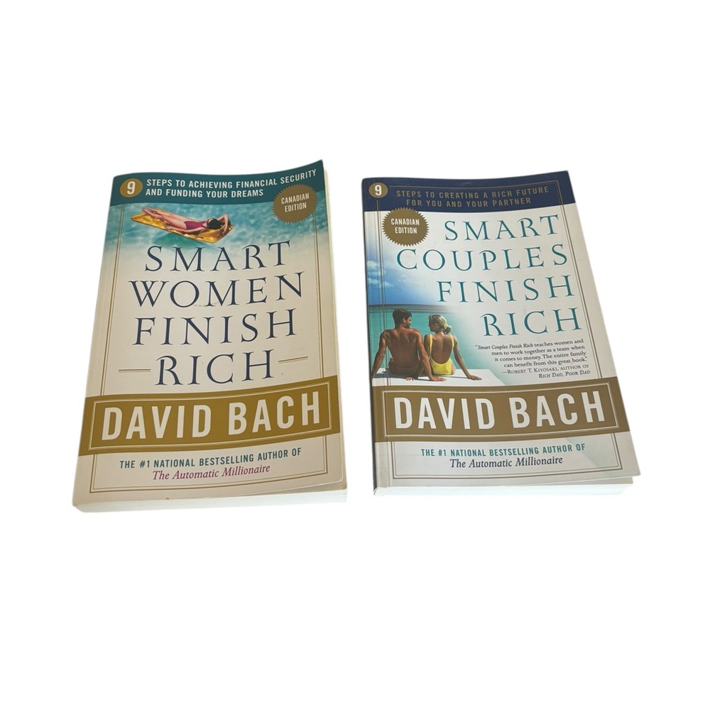 David Bach Canadian edition 2 book bundle financial advice self help guide book